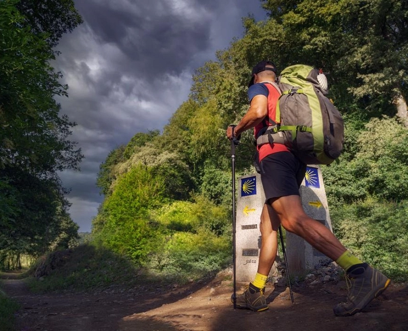Pilgrim on the Camino de Santiago